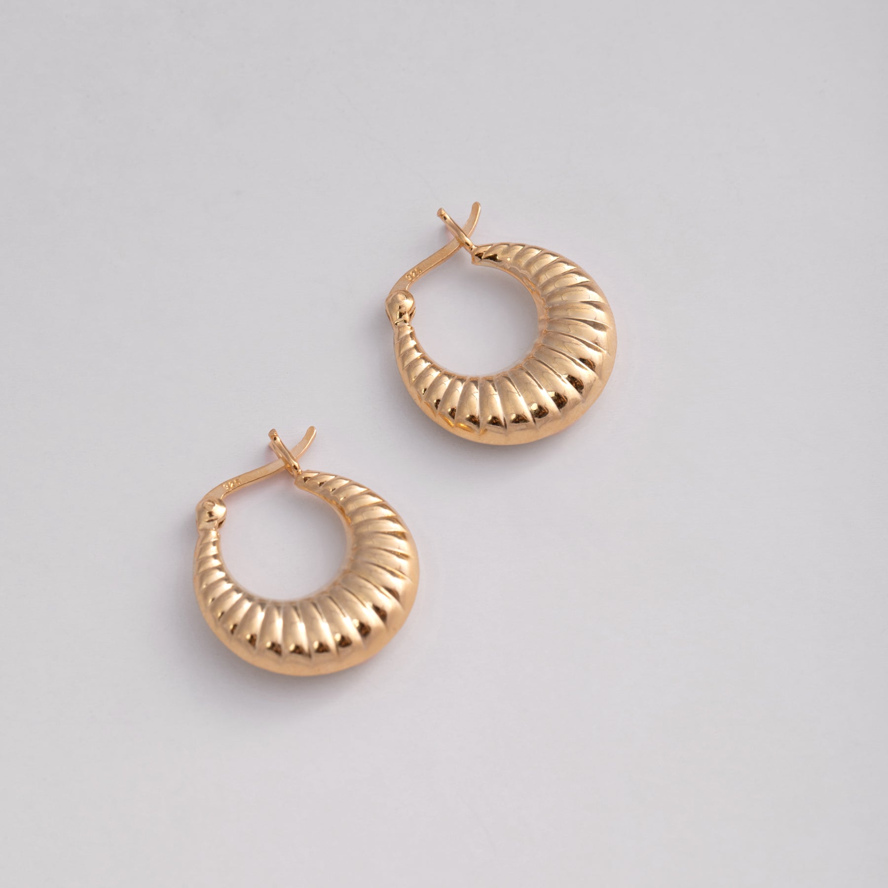 Croissant Waterproof Gold Plated Hoop Earrings