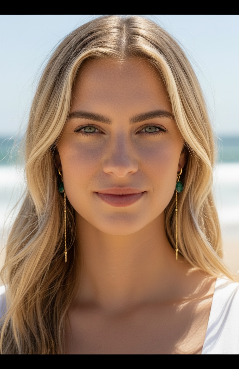 Waterproof 3-in-1 Malachite Waterfall Earrings 14K Gold Vermeil Handmade Boho Jewelry – Wavypopoyo