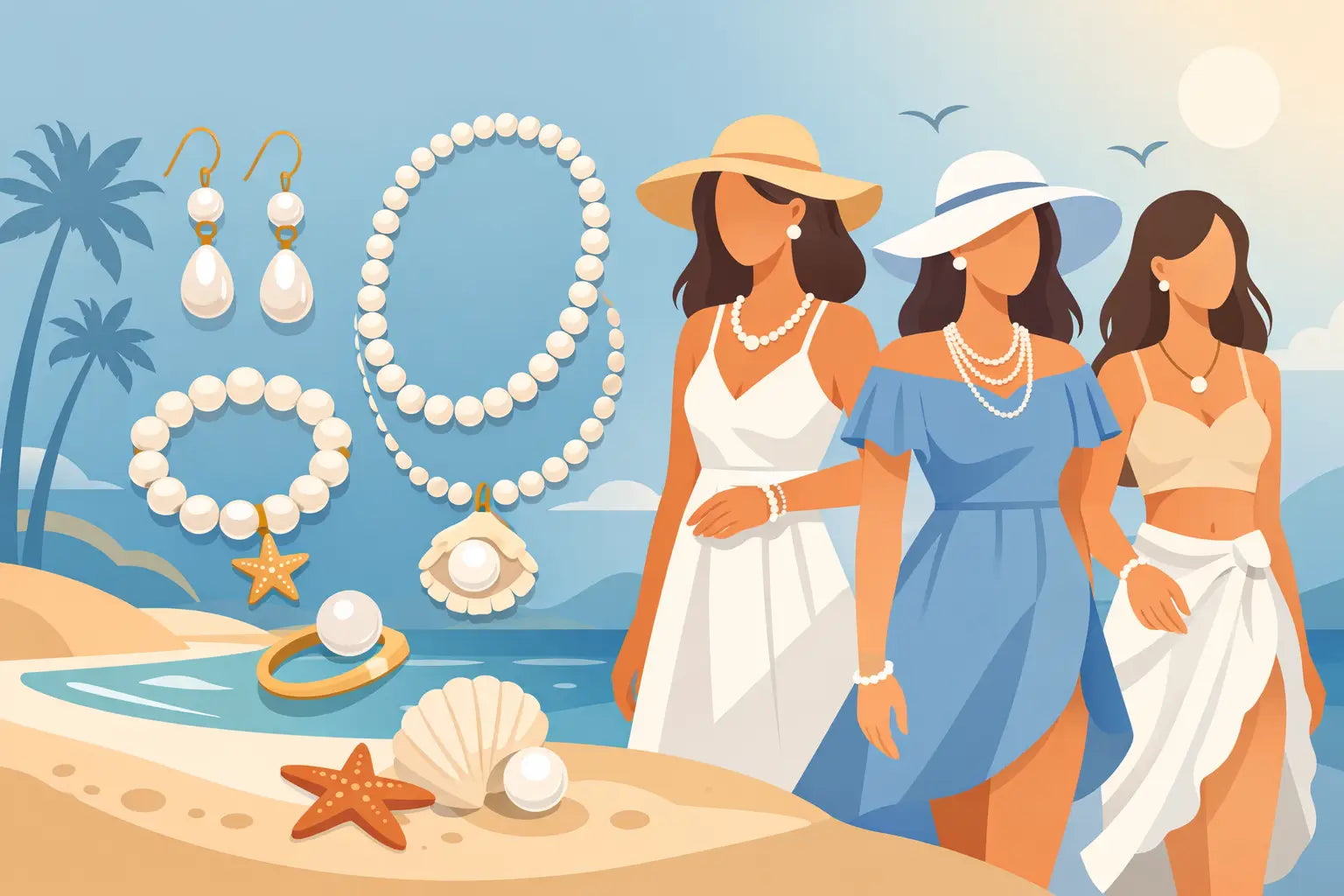 9 Pearl Beach Jewelry Outfit Ideas