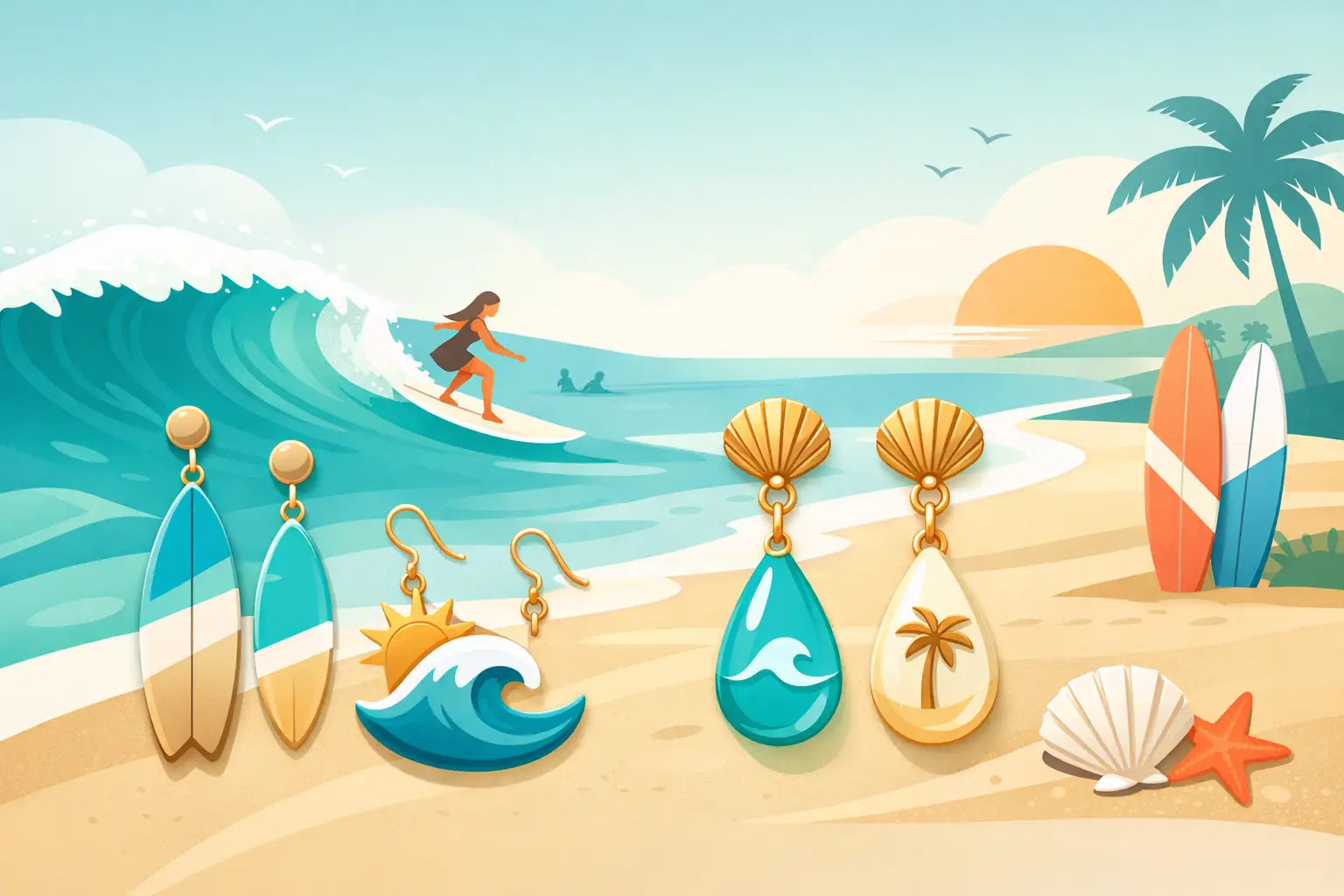 Surf-Inspired Earrings for Women, Styled Right