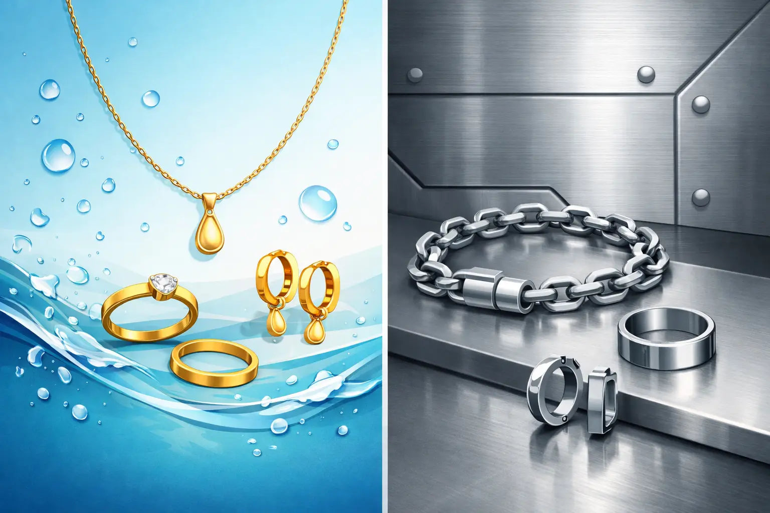 Waterproof Jewelry vs Stainless Steel
