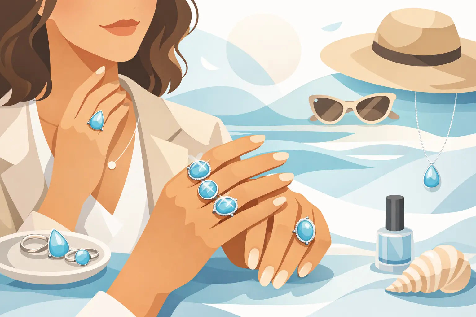 How to Style Larimar Rings Every Day