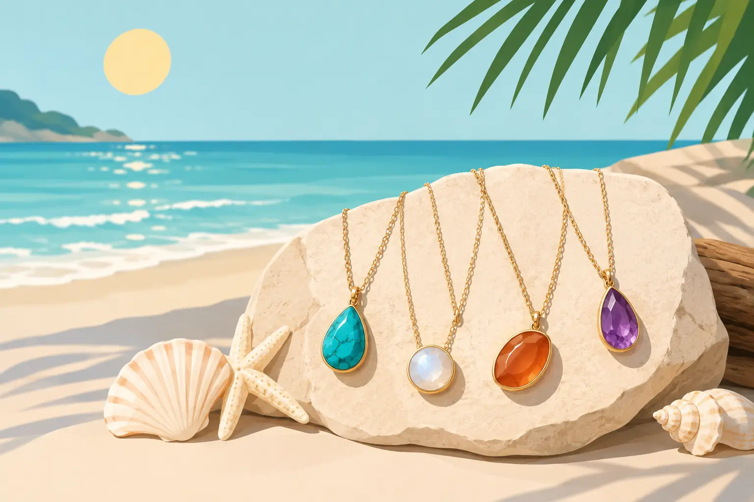 Gemstone Beach Necklaces That Stay Sun-Kissed