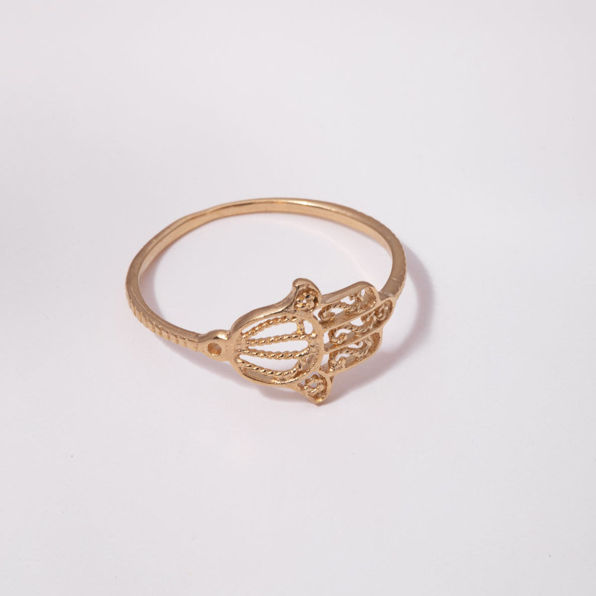 Dainty Hamsa Ring waterproof