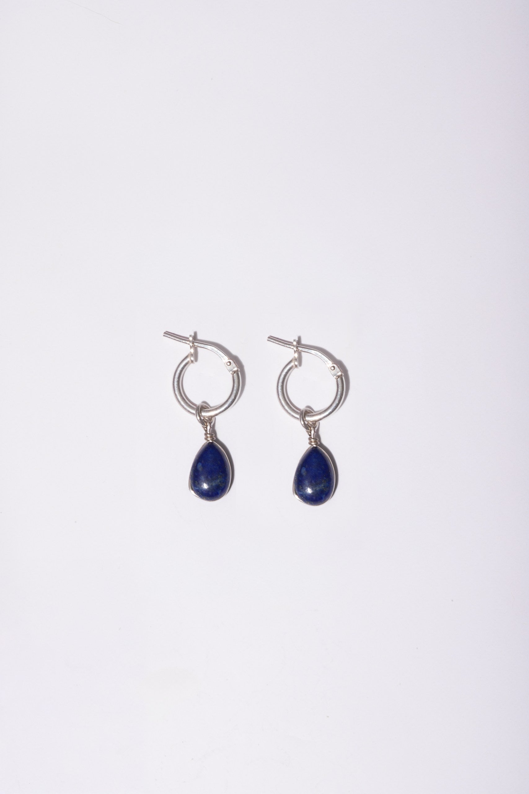 Lapis Lazuli Waterfall Earrings Handmade 925 Sterling Silver 3-in-1 Hoop Waterproof – Wavypopoyo