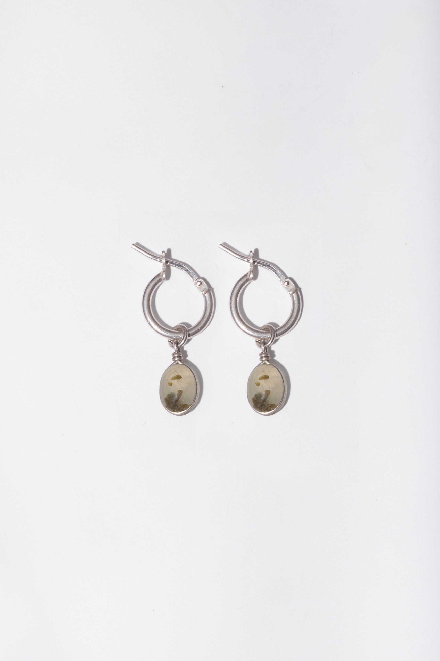 Natural Prehnite Gemstone Drop Earrings Sterling Silver Soothing Green Stone – Wavypopoyo