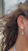 Whale tail sterling silver waterproof earrings with larimar earrings set